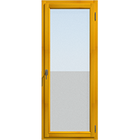 Прозрачная, одностворчатая балконная дверь цвета сосны