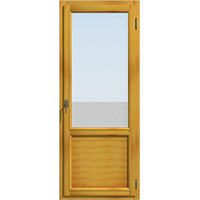 Комбинированная, филенчатая, одностворчатая балконная дверь бежевая