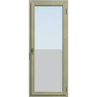 Прозрачная, одностворчатая балконная дверь из дуба