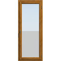 Прозрачная, одностворчатая балконная дверь, цвет дуб