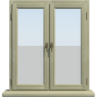 Двухстворчатое деревянное окно из дуба Модель 051
