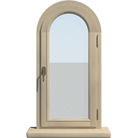 Деревянное окно - арка из сосны Модель 029