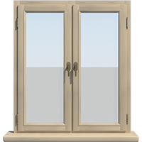 Двухстворчатое деревянное окно из сосны Модель 013