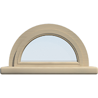 Деревянное окно - полукруг из сосны Модель 026