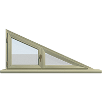Деревянное окно – треугольник из дуба Модель 073
