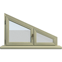 Деревянное окно – трапеция из дуба Модель 076