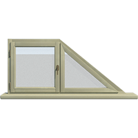 Деревянное окно – трапеция из дуба Модель 077