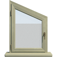 Деревянное окно – трапеция из дуба Модель 079