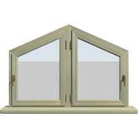 Деревянное окно – пятиугольник из дуба Модель 074