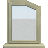 Деревянное окно – пятиугольник из дуба Модель 075