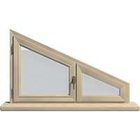 Деревянное окно – трапеция из сосны Модель 036