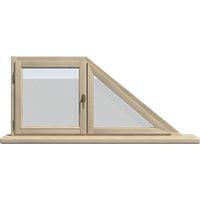 Деревянное окно - трапеция из сосны Модель 038