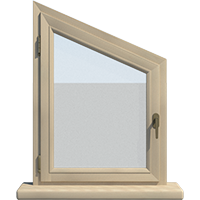 Деревянное окно - трапеция из сосны Модель 039