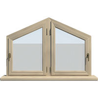 Деревянное окно – пятиугольник из сосны Модель 034