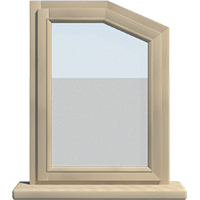 Деревянное окно - пятиугольник из сосны Модель 035